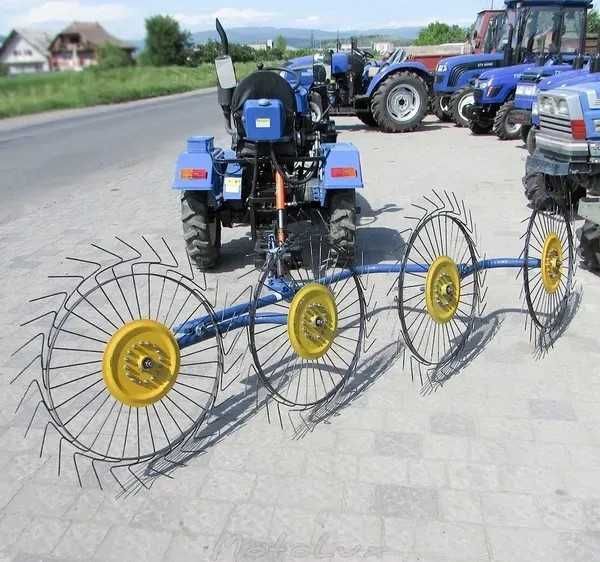 Grebla motocultor sau tractoras cu 4 sori