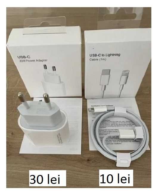 incarcatoare fast charge iPhone set adaptor 20w + cablu incarcare