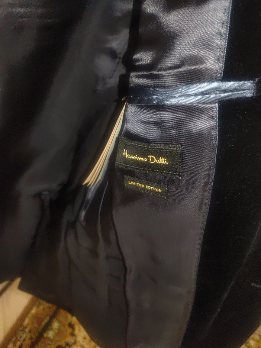 Бархатный пиджак Massimo Dutti Limited Edition люкс
