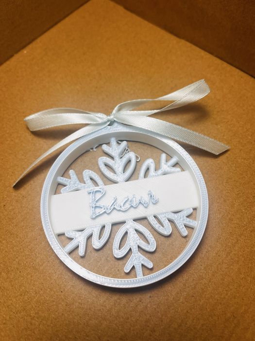 Персонализирана коледна играчка за елха, 3D принтирана