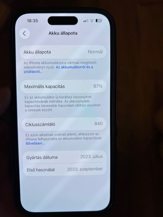 iPhone 15 pro Akku:87%