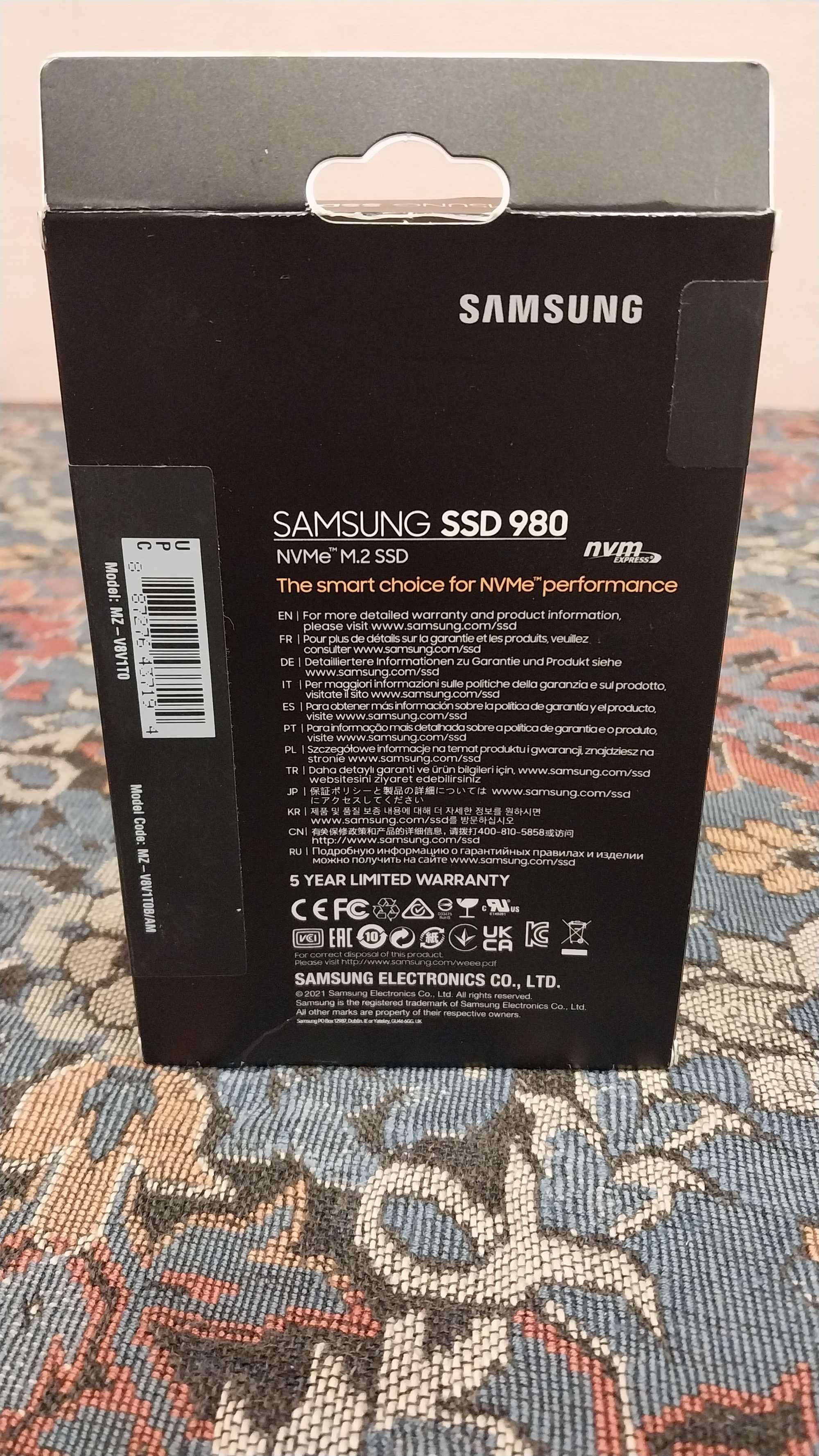 Новый SSD NVMe Samsung 980 1TB M2. Чтение до 3500, Запись до 3000 MBps