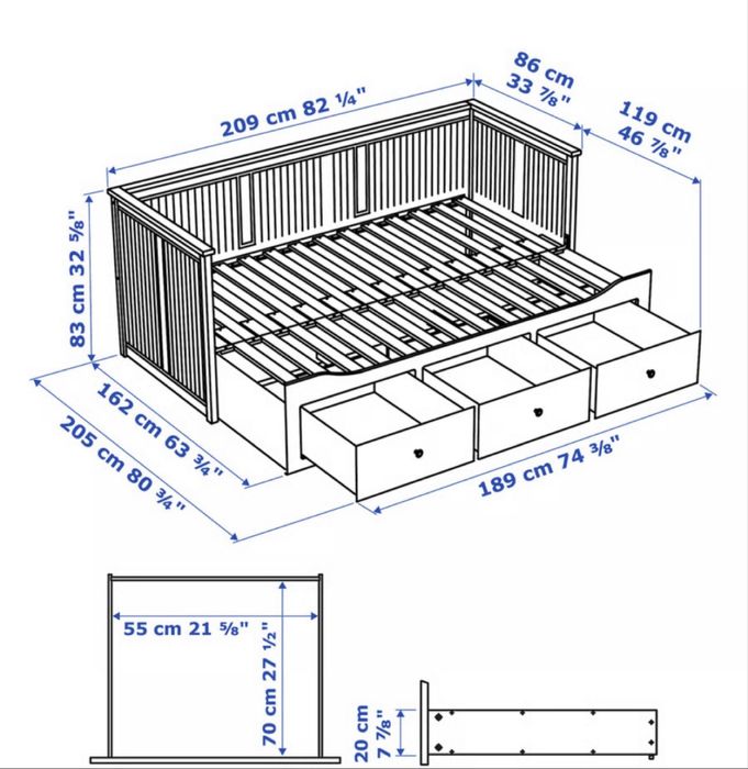Divan ikea pat extensibil + saltele 2m/1.60