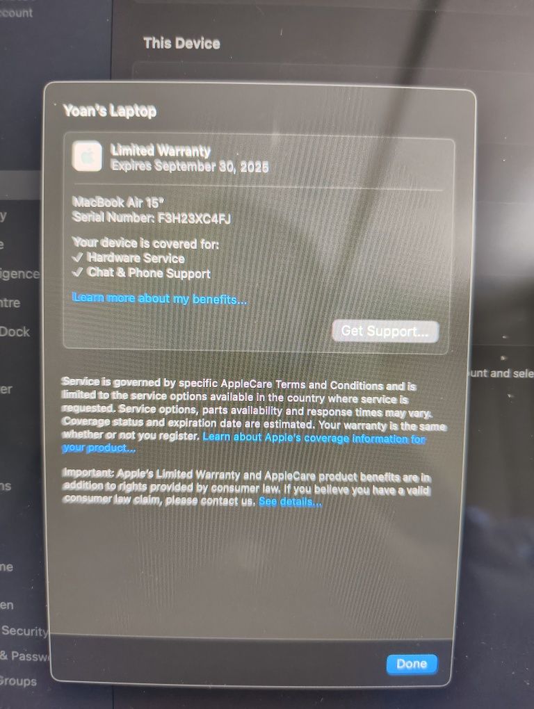 MacBook 15 2024 M3 256GB Гаранция КАТО НОВ!