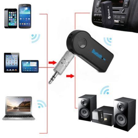 Блутут ресивер и високоговорител за автомобил, Wireless,  3.5mm, Черен