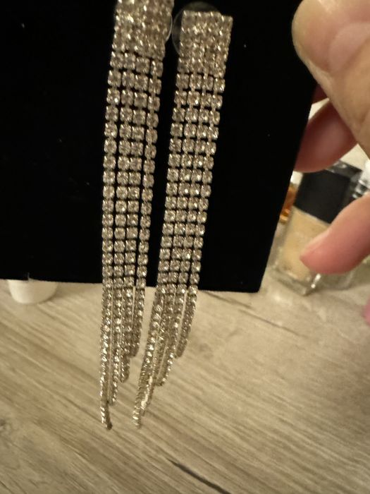 Блестящие длиные 12 см  серьги