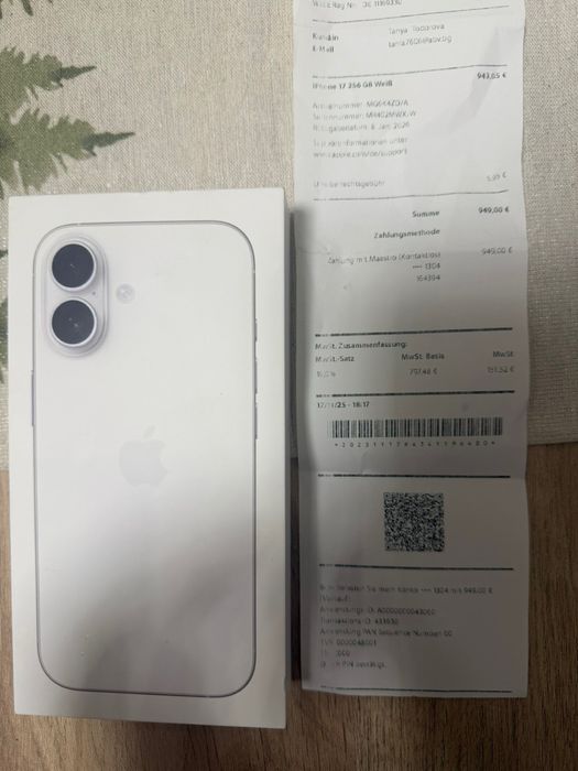 Iphone 17 white 256gb Чисто Нов! 2г. Гаранция!!