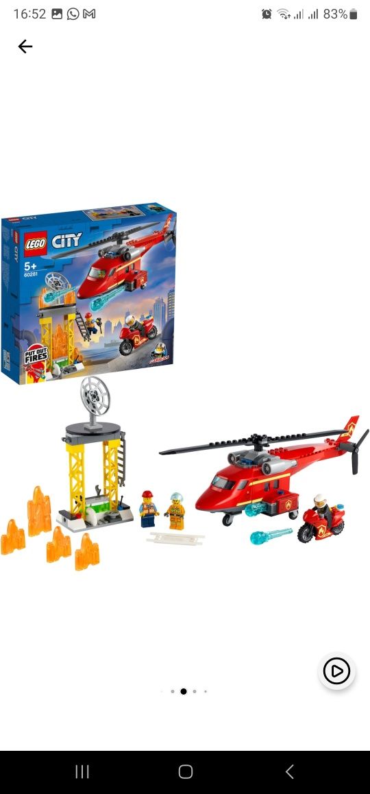 LEGO City Fire Elicopter pompieri 60281 NOU, sigilat