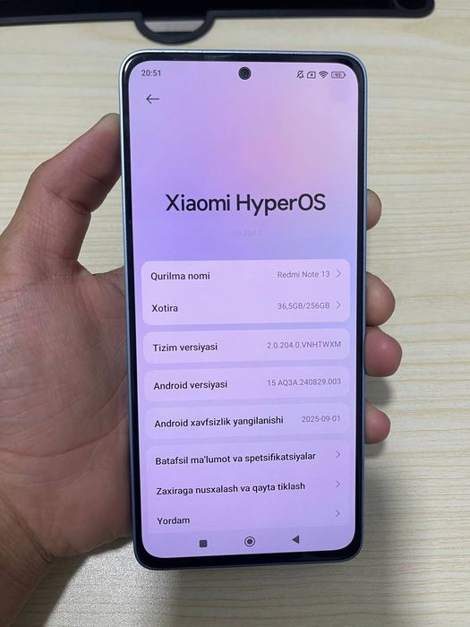 Redmi Note 13 ko'k rangli