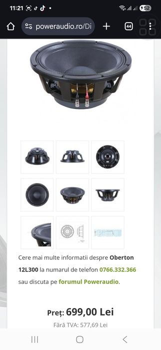 Boxe difuzoare 12 inch oberton