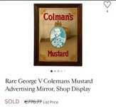 Vintage oglinda reclama Mustard mid century