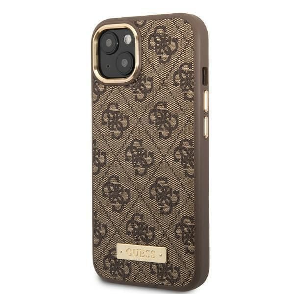 Guess hardcase 4g logo plate magsafe - дизайнерски кожен кейс с magsaf
