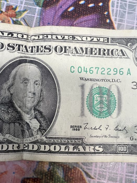 Vand bacnota 100 dolari 1988