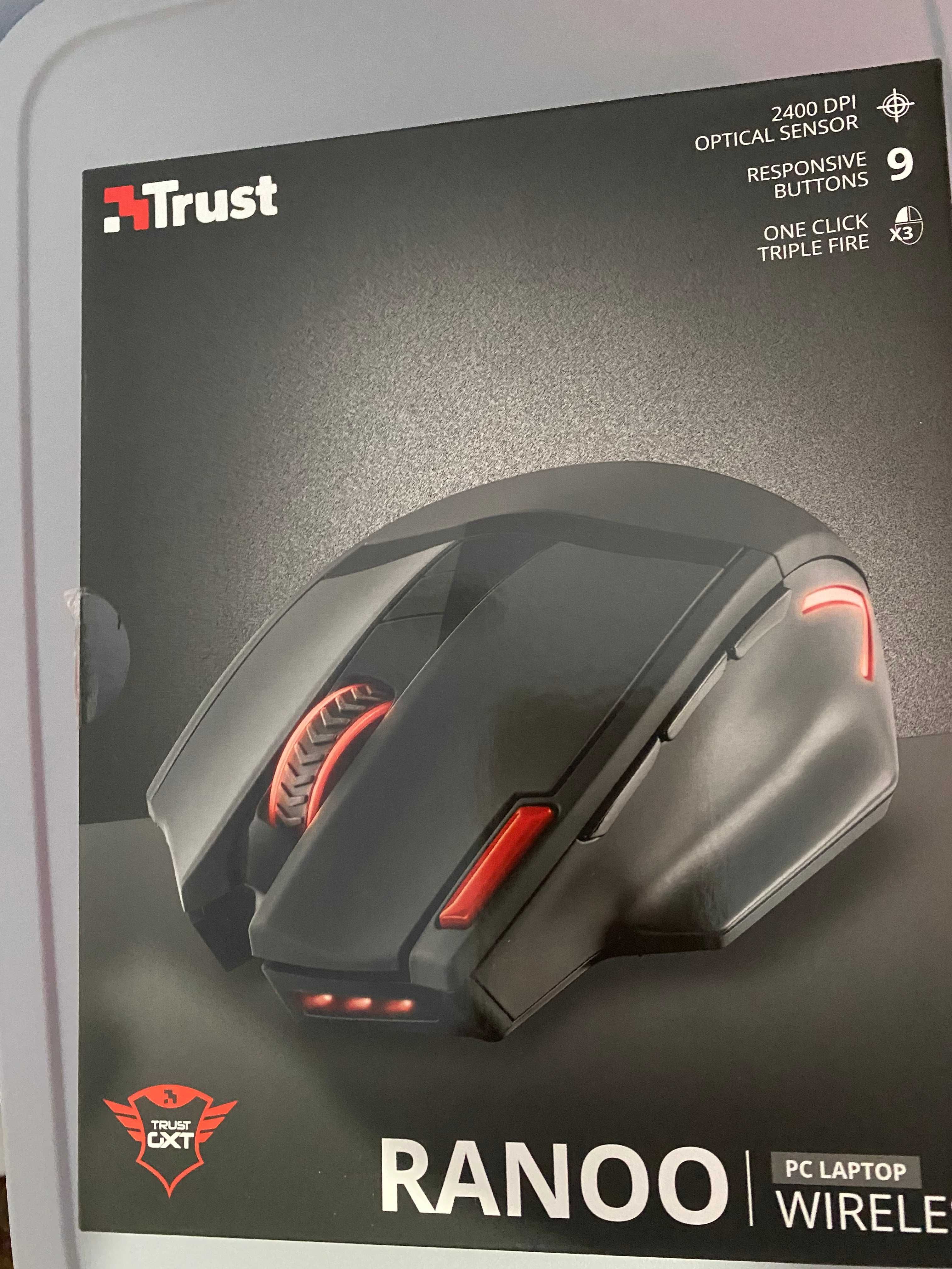 Vand mouse ergonomic pt Gaming Trust GXT 130, Wireless, USB 2.0, Negru