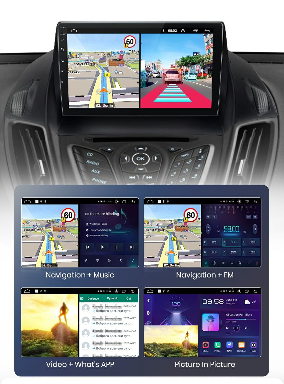 Navigatie Android dedicata FORD ESCAPE, KUGA 2 (2013-2016)