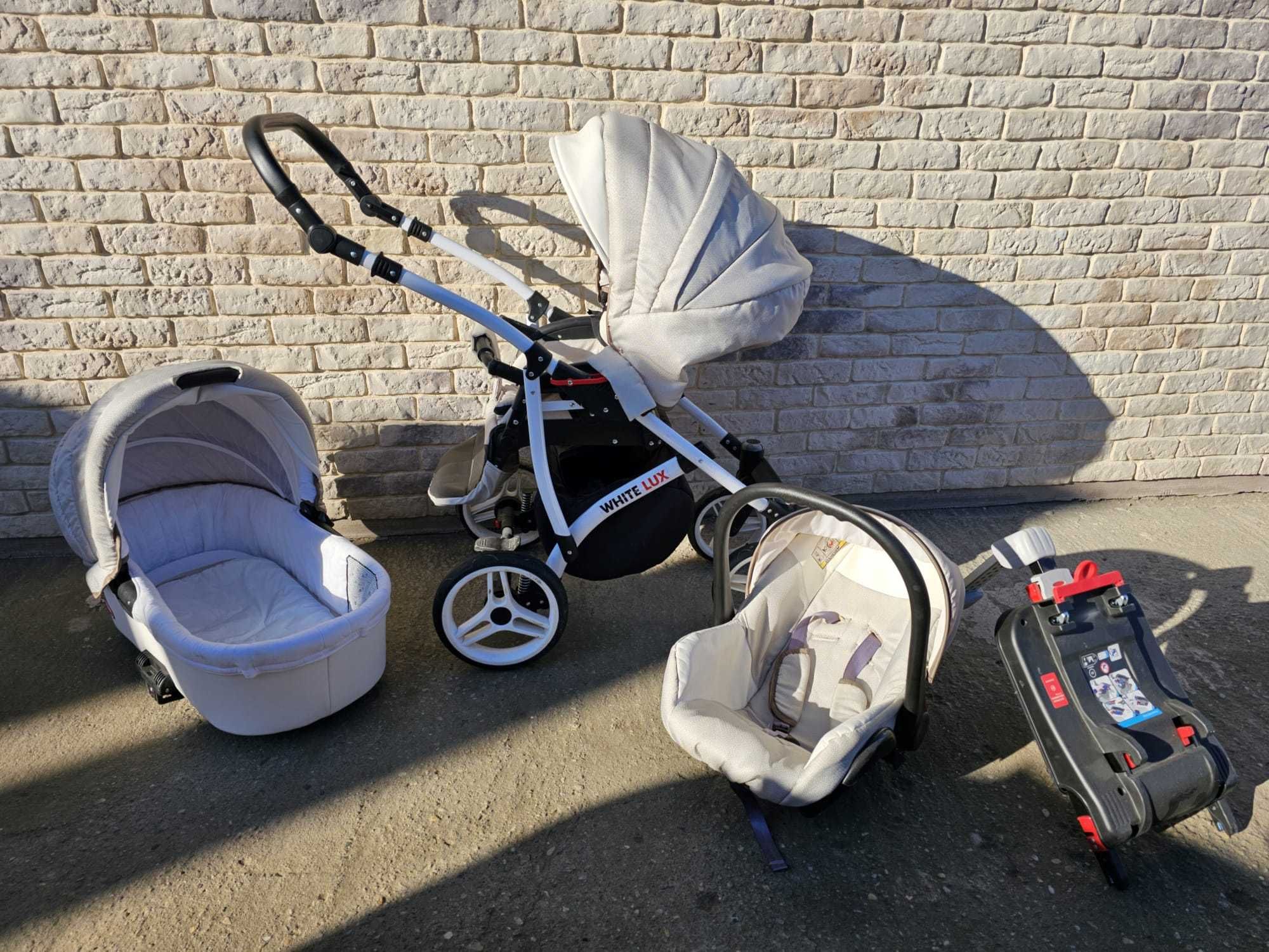 Carucior 4 in 1 White Lux, BabyLux, Aluminiu