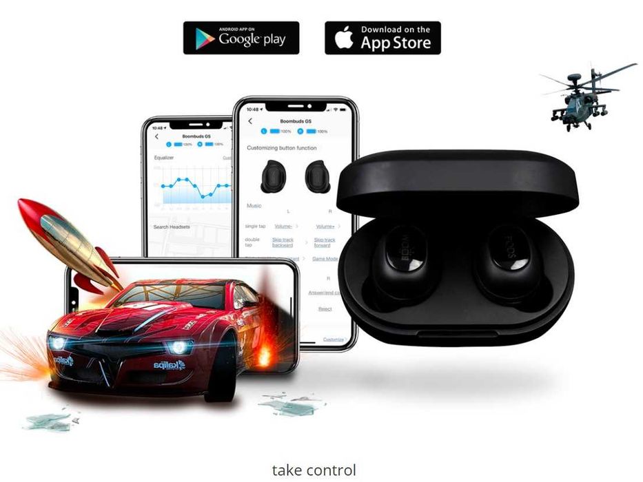 Спортни Bluetooth Слушалки Boompods Boombuds GS