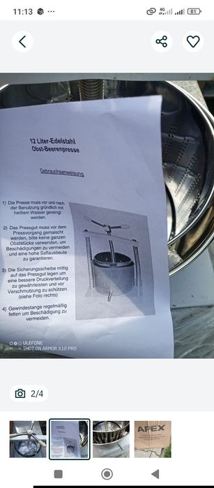 Teasc Inox  pt struguri,legume