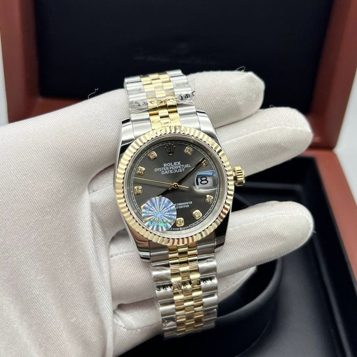 rolex datejust gray dial 36,mm lady
