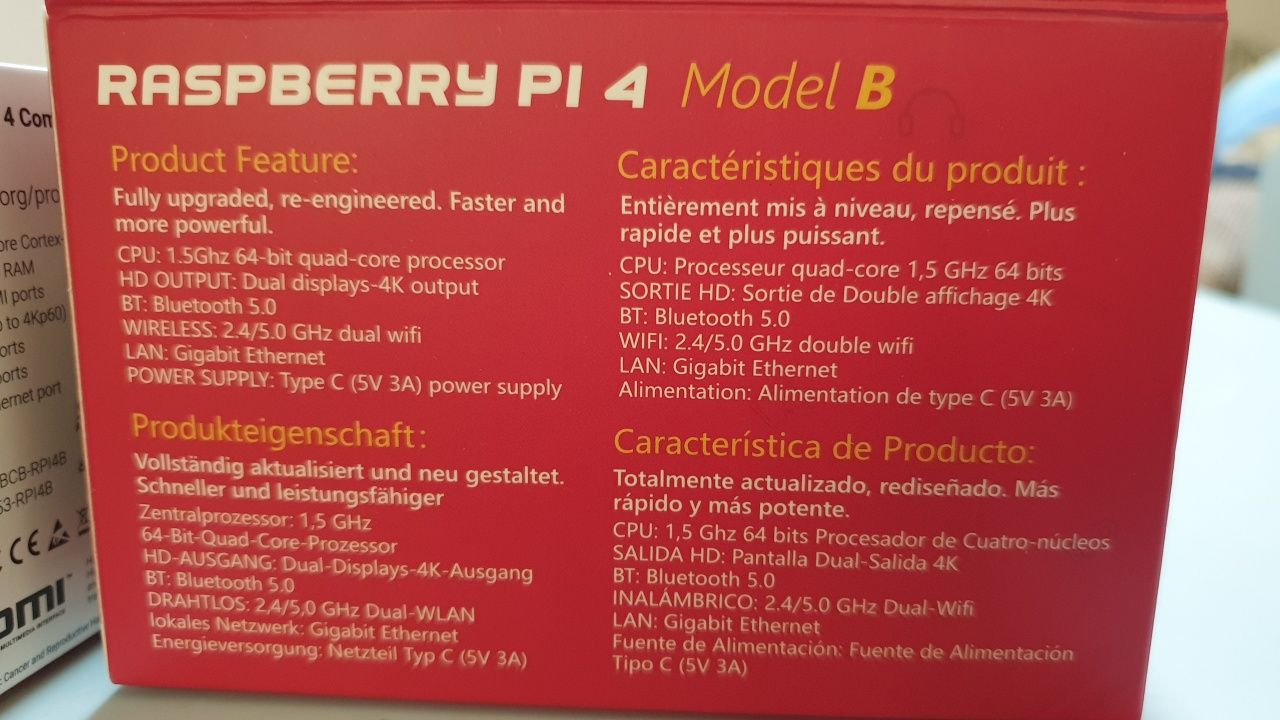Raspberry Pi 4 model B 8GB RAM Starter Kit 64gb SDcard