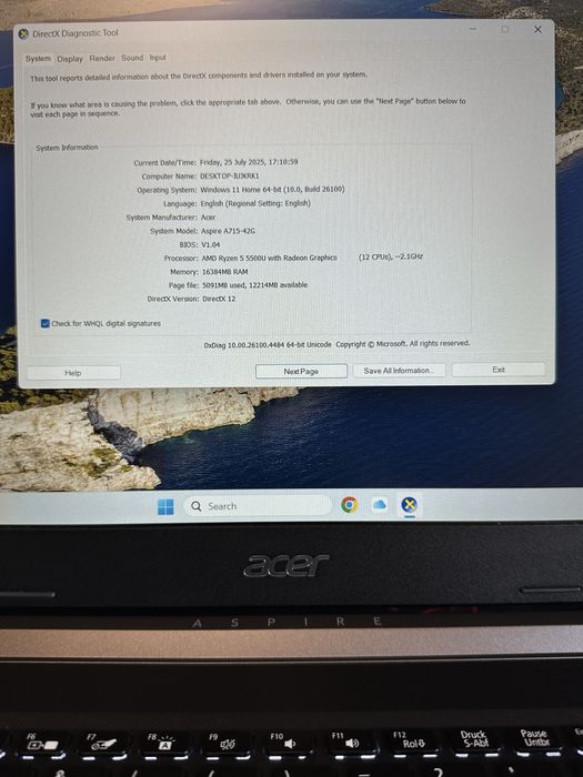 laptop acer aspire 7 nvidia