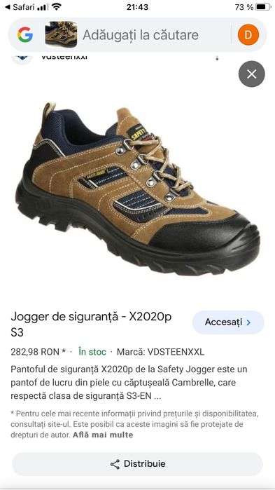 Încălțăminte siguranta marime 37