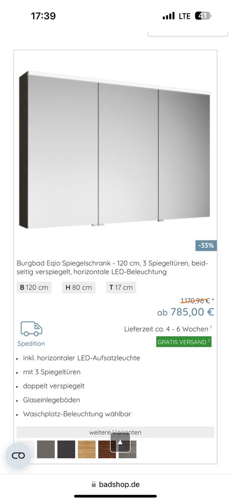 Dulap baie oglinda cu led BURGBAD