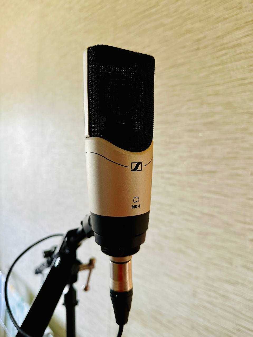 Микрофон студийный Sennheiser MK 4+стойка,xlr, поп-фильтр