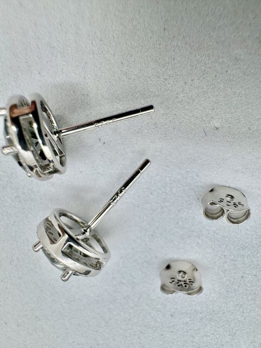 Сребърни обеци с мойсанит (Диамант) 1 карат