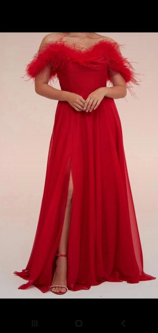 Rochie rosie lunga