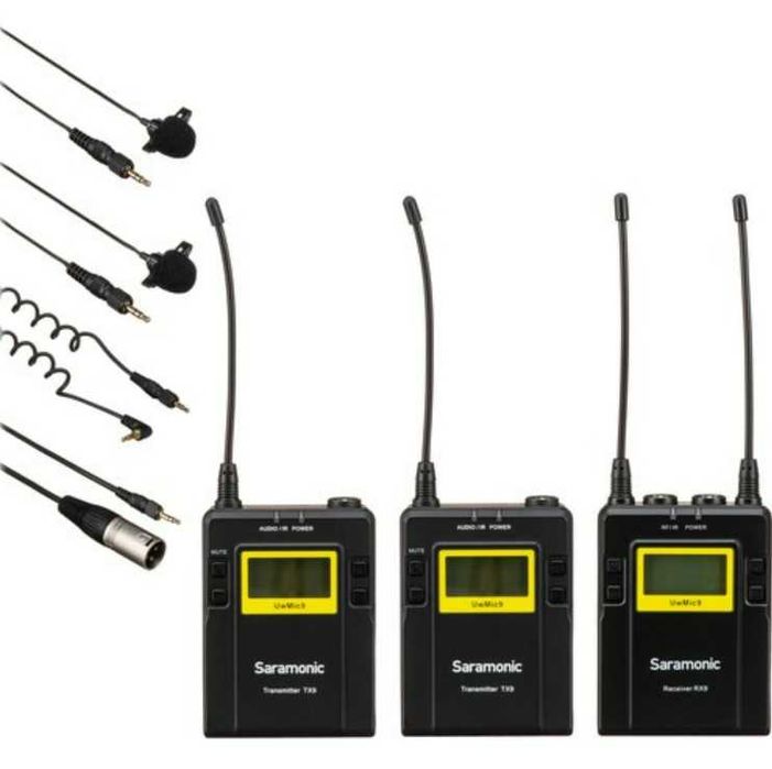 Радио петличный микрофон, петличка Saramonic UwMic9 TX9+TX9+RX9