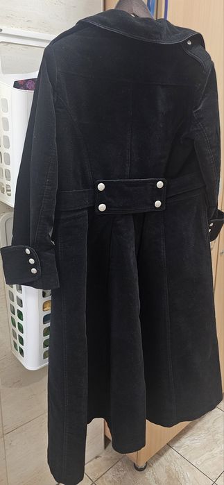 Palton negru catifea