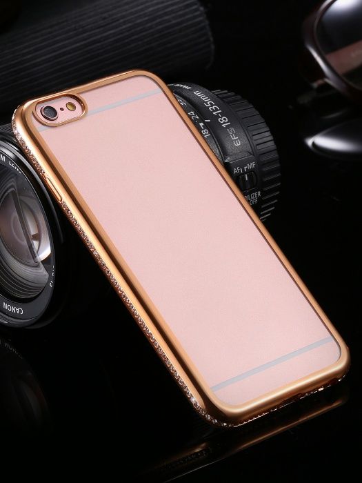 Husa Apple iPhone 6/6S, Elegance Luxury placata cu diamante Gold