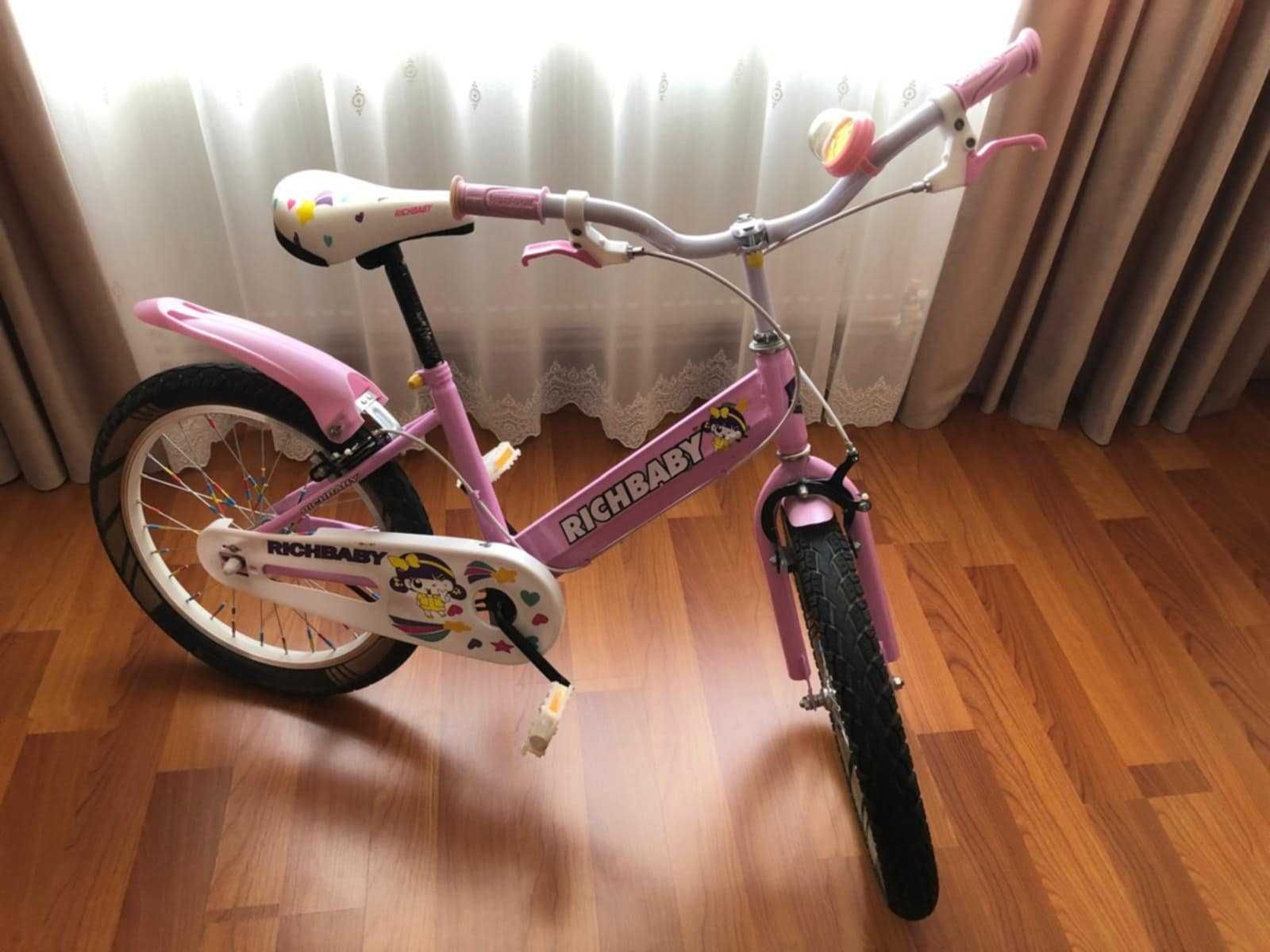 Bicicleta pentru copii Rich Baby, 20 inch, fucsia/ alb