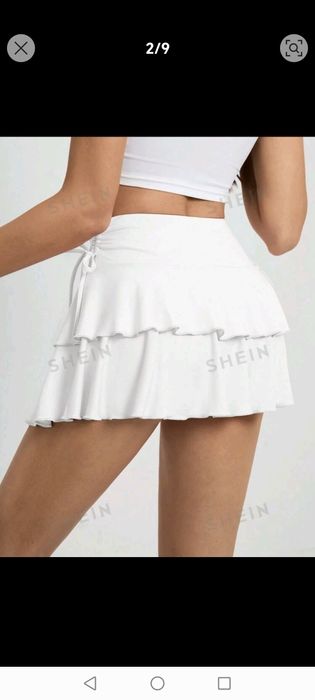 Fusta alba cu pantalon