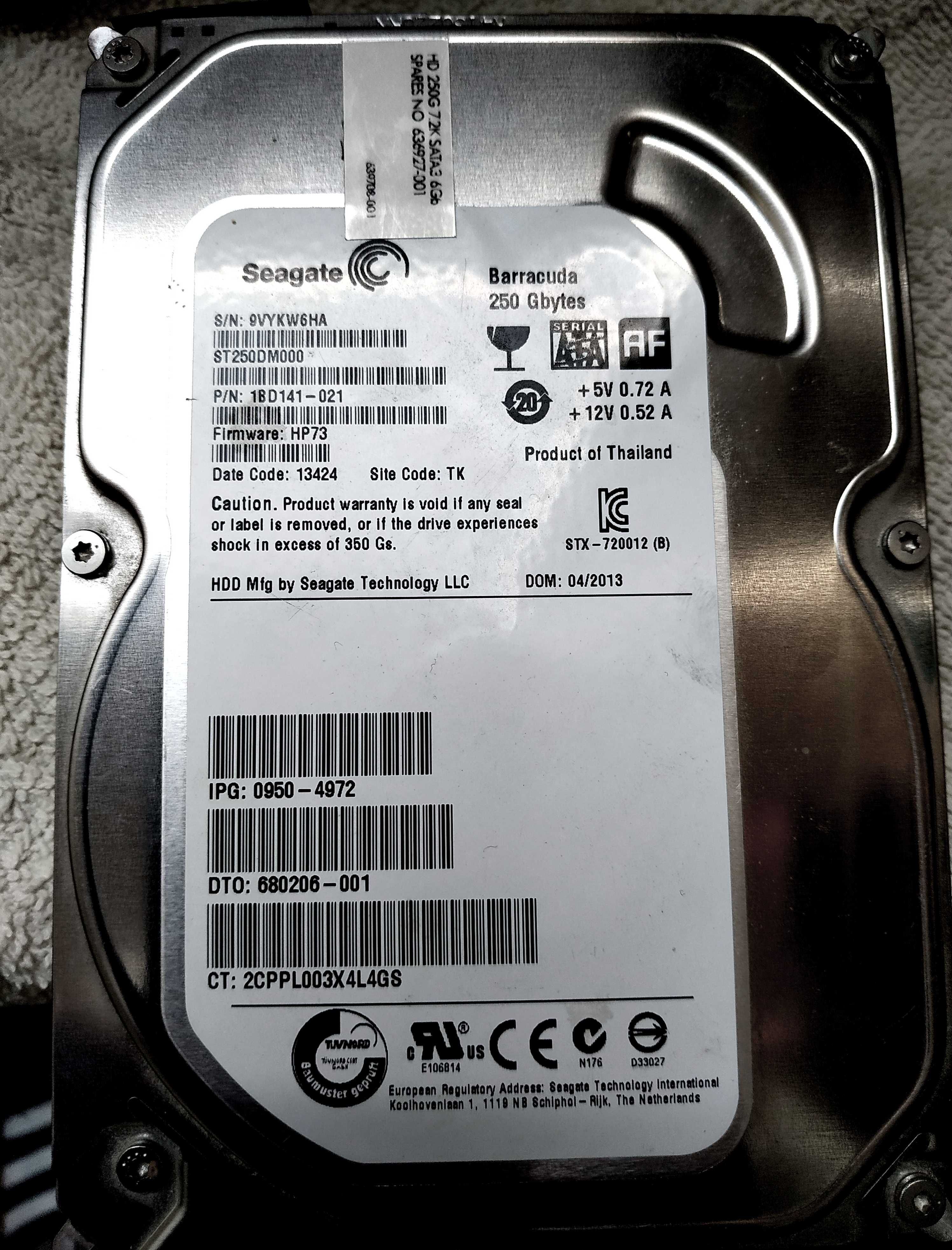 HDD Seagate Barracuda 250 Gb S-ATA3    HDD Western Digital 40 Gb