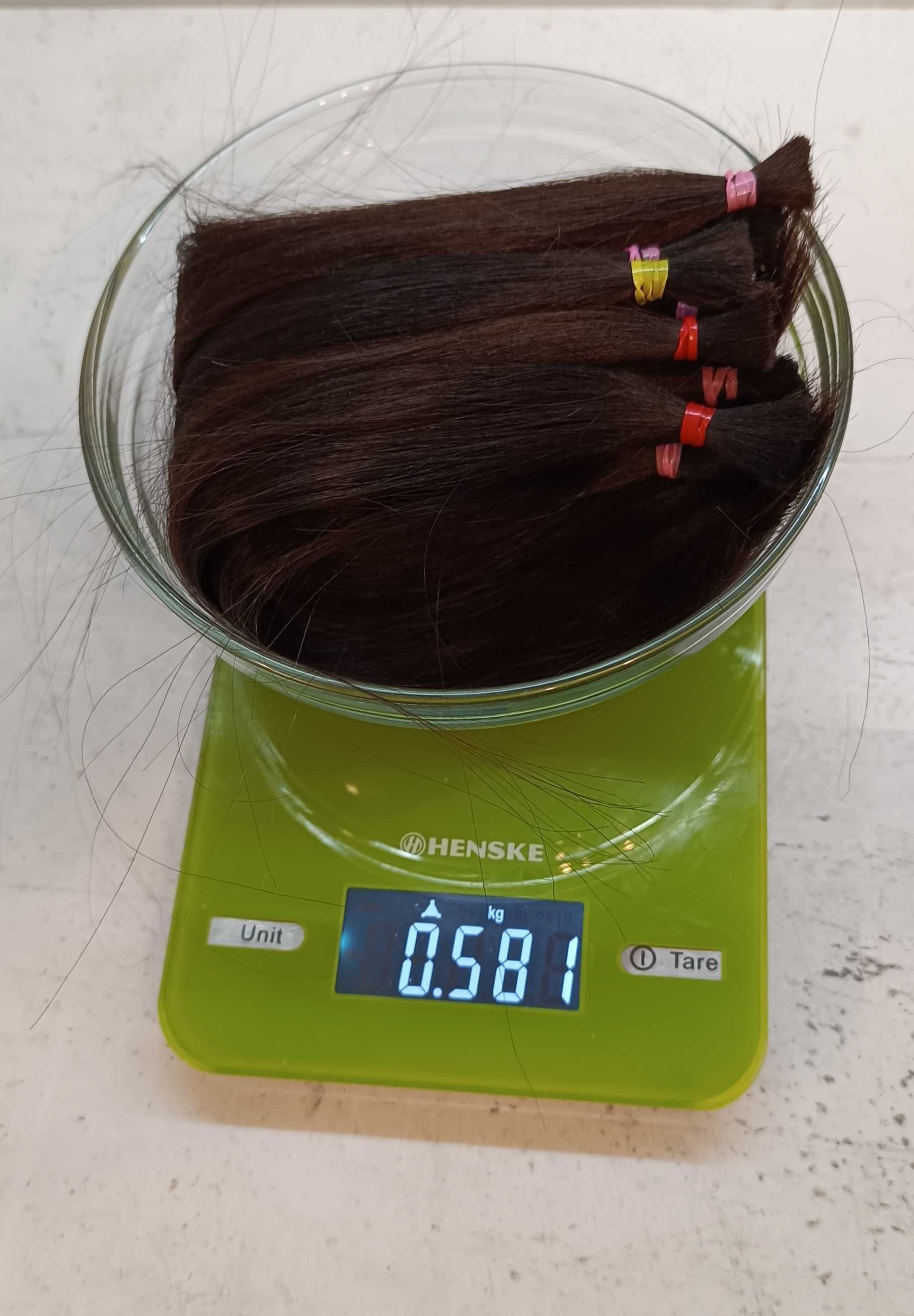 Естествена кестенява коса 115 г / 30 см