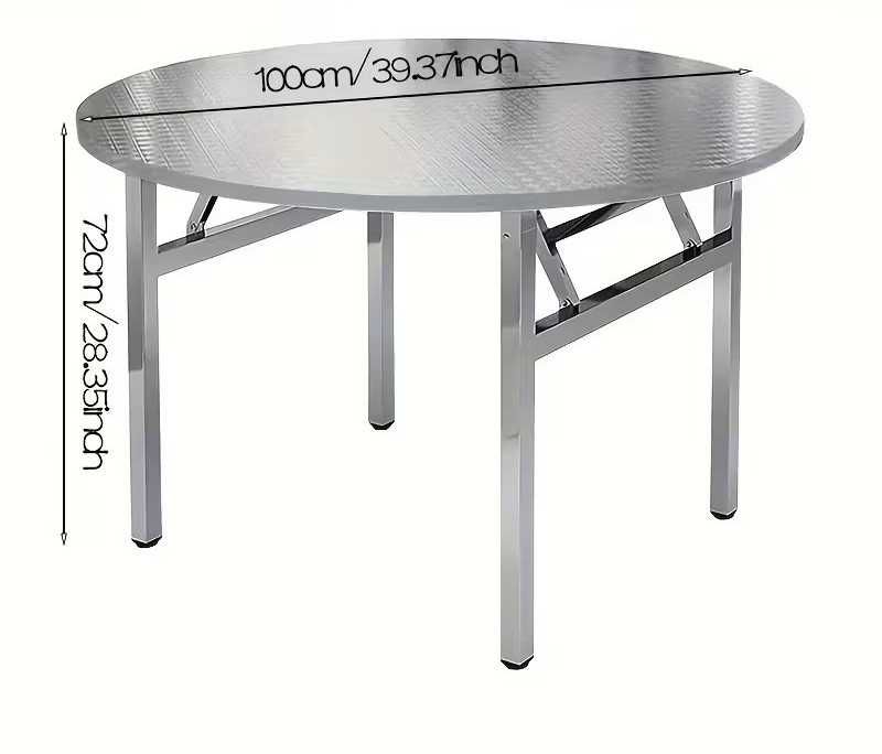 masa de inox pliabila rotunda 80 sau 100 cmx72cm uz casnic restaurant