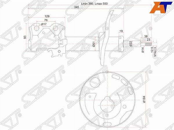 Стойка передняя Toyota Auris