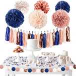 AOBKIAT 28 bucăți cu confetti, set de decorațiuni petreceri pompoane