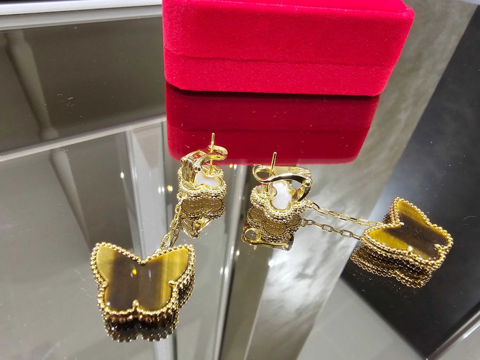 Van Cleef & Arpels VCA 2 Butterfly Clover Lucky Alhambra Дамски Обеци