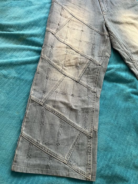 Flashlights Light Denim Baggy Jeans OM Print