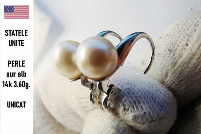 cercei aur alb 14k cu perle naturale akoya cu certificat
