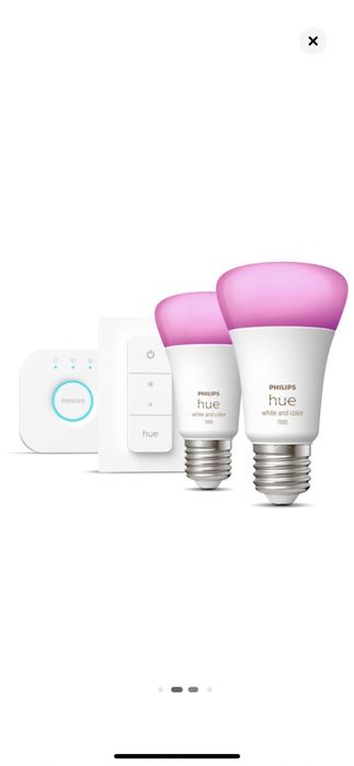 Pachet kit baza 2 becuri LED RGB Phillips,Hue,Blietooth,Zigbee