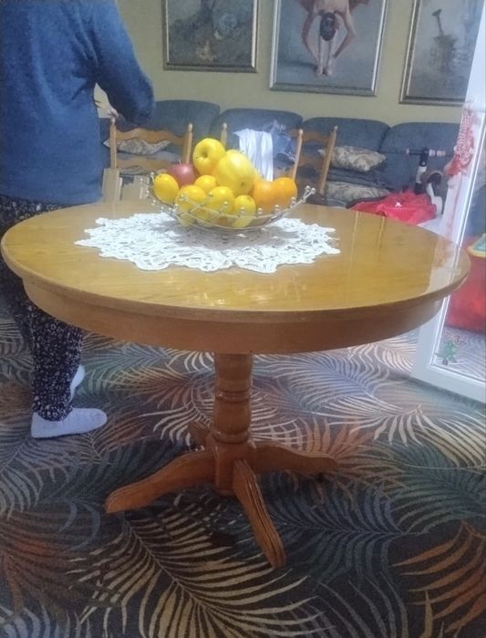 Masa din lemn de stejar extensibila 110 cm ( extinsa 150cm)