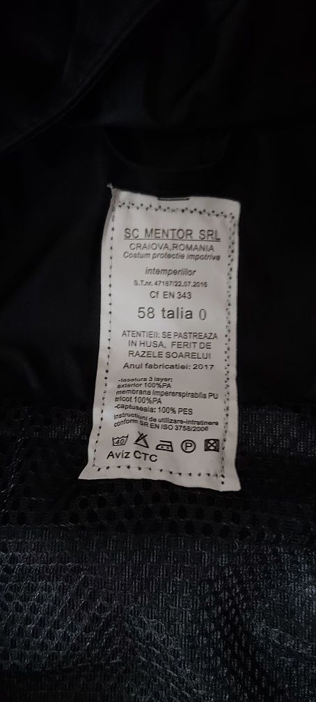 Costum, tinuta intemperii pompieri IGSU