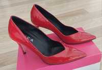 Pantofi de piele naturala rosie EPICA