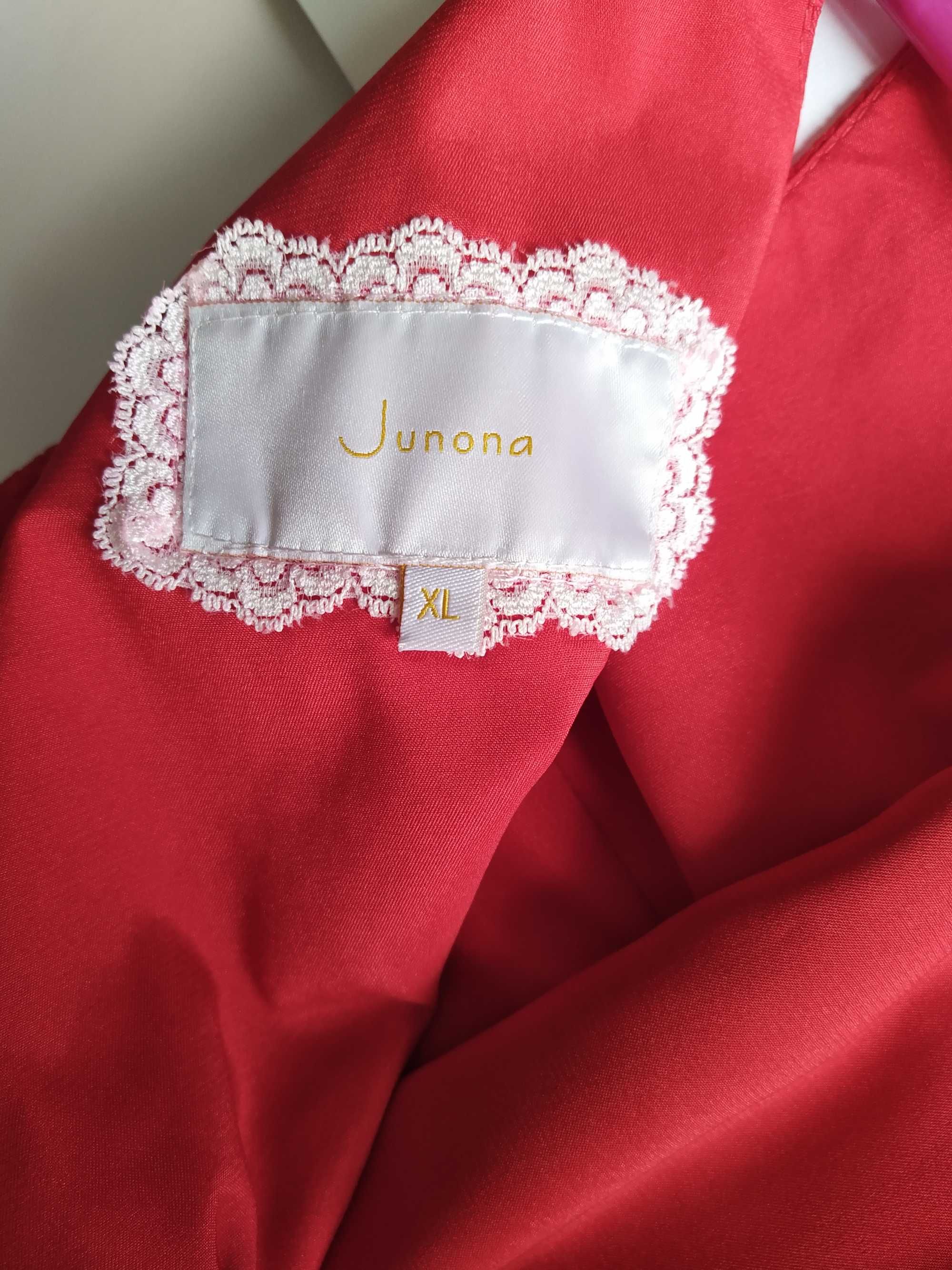 Червена официална рокля с панделка на кръста от Junona