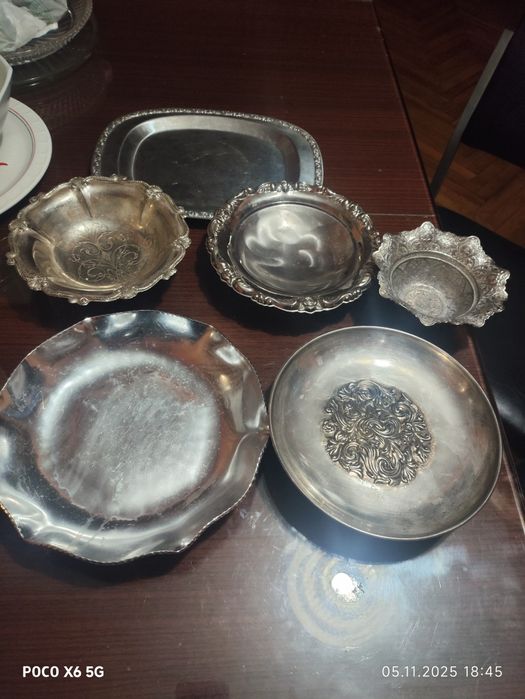 Посребрени чинии 6бр