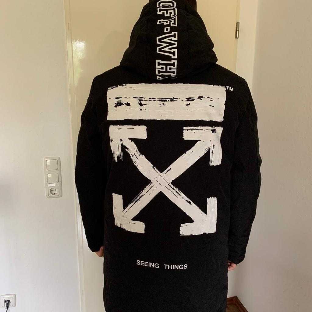 Off-White  Parka Hoodie Winter Jacket Made in Italy  1.500$ Rrp Noua